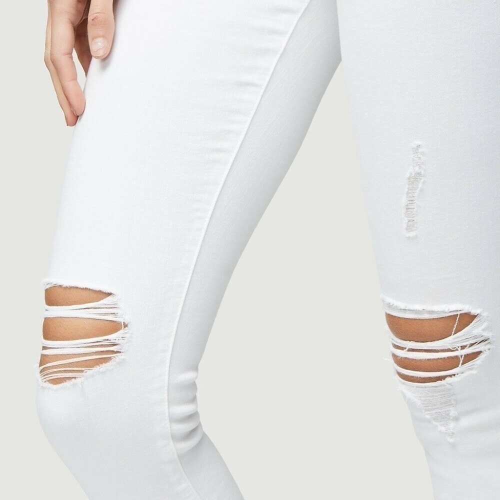 Le High Skinny Crop Slit Rivet Blanc Transit Jeans - Picture 4 of 12